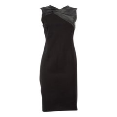 Halston Heritage Schwarzes knielanges ärmelloses Kleid Größe S