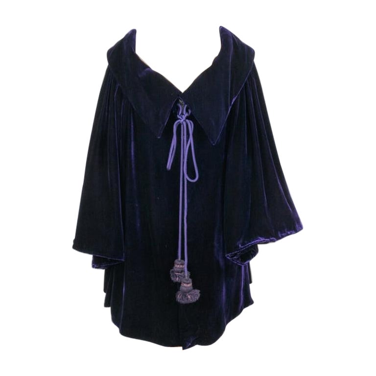 Christian Dior Purple Blended Velvet Coat For Sale