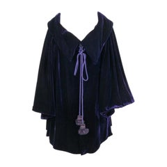 Retro Christian Dior Purple Blended Velvet Coat