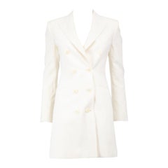 Stella McCartney Ecrufarbener Blazer aus Wolle in mittlerer Länge Größe XXS