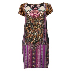Used Etro Abstract Floral Print Knee Length Dress Size XS