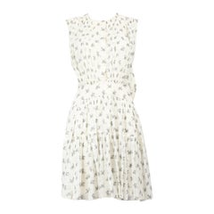 Chloé White Silk Floral Print Dress Size XS