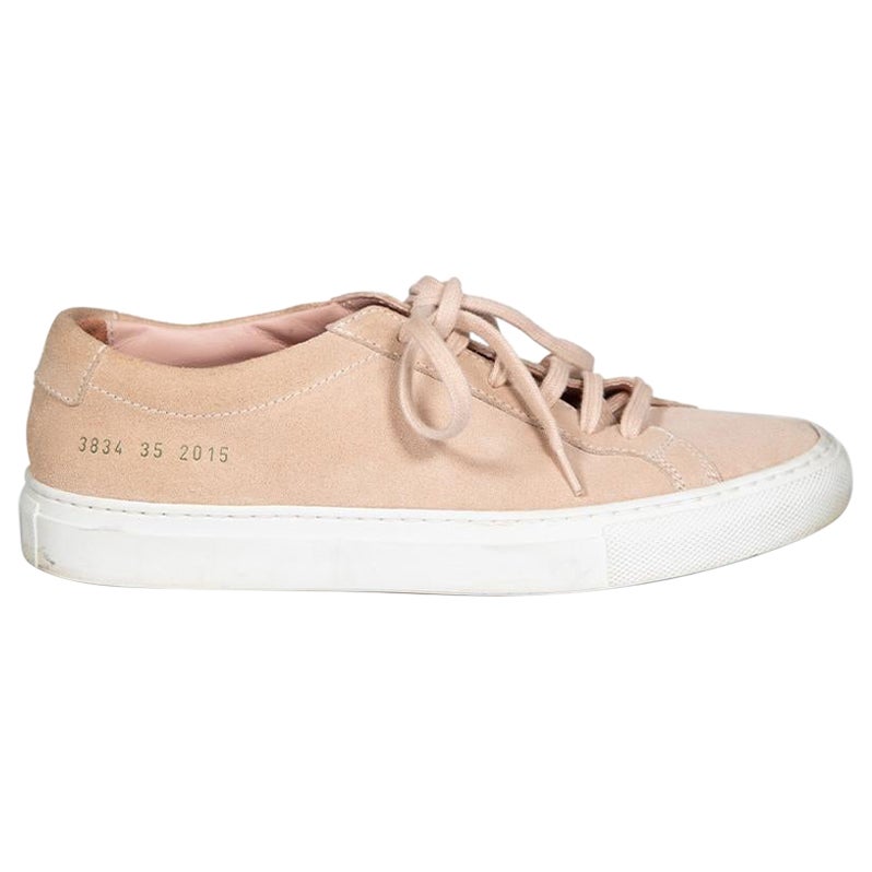 Common Projects Pink Suede Achilles Low Trainers Size IT 35 For Sale