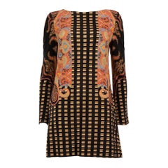 Used Etro Abstract Pattern Long Sleeve Mini Dress Size S