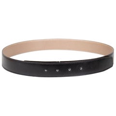 Hermès 2009 Bracelet de ceinture réversible en cuir noir et Brown