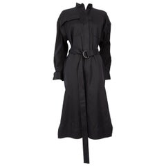 Céline Black Front Pocket Belted Midi Shirt Dress Size XS