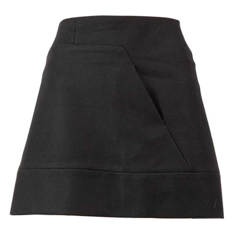 Miu Miu Black Wool Micro Mini Skirt Size L For Sale