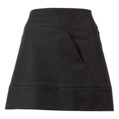Used Miu Miu Black Wool Micro Mini Skirt Size L