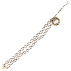 Miriam Haskell Double Strand Faux Pearl Bracelet