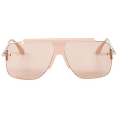 Used Victoria Beckham Nude Navigator Frame Sunglasses
