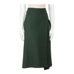 Céline Pleated Wool A-Line Midi Skirt Size XS