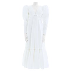Yves Saint Laurent by Tom Ford S/S 2001 White cotton blend lace-up maxi dress 