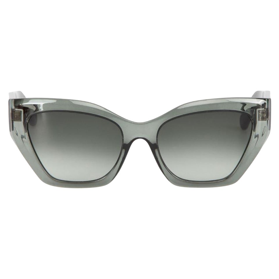 Salvatore Ferragamo Forest Green Transparent Sunglasses For Sale