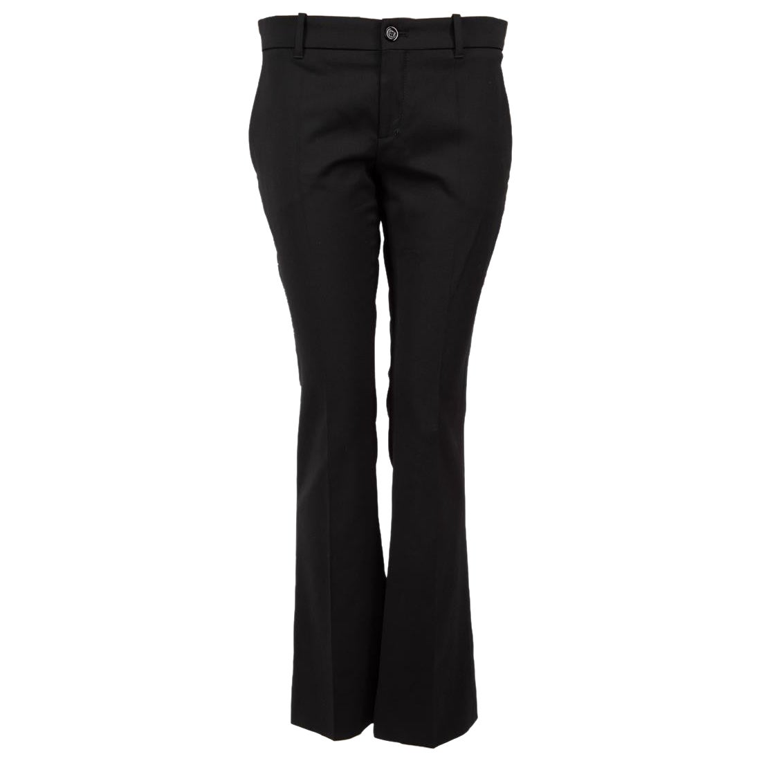 Gucci Black Wool Straight Leg Tailored Trousers Size XS For Sale