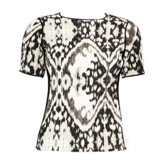 Used Roberto Cavalli Black & White Silk Quilted Top Size S