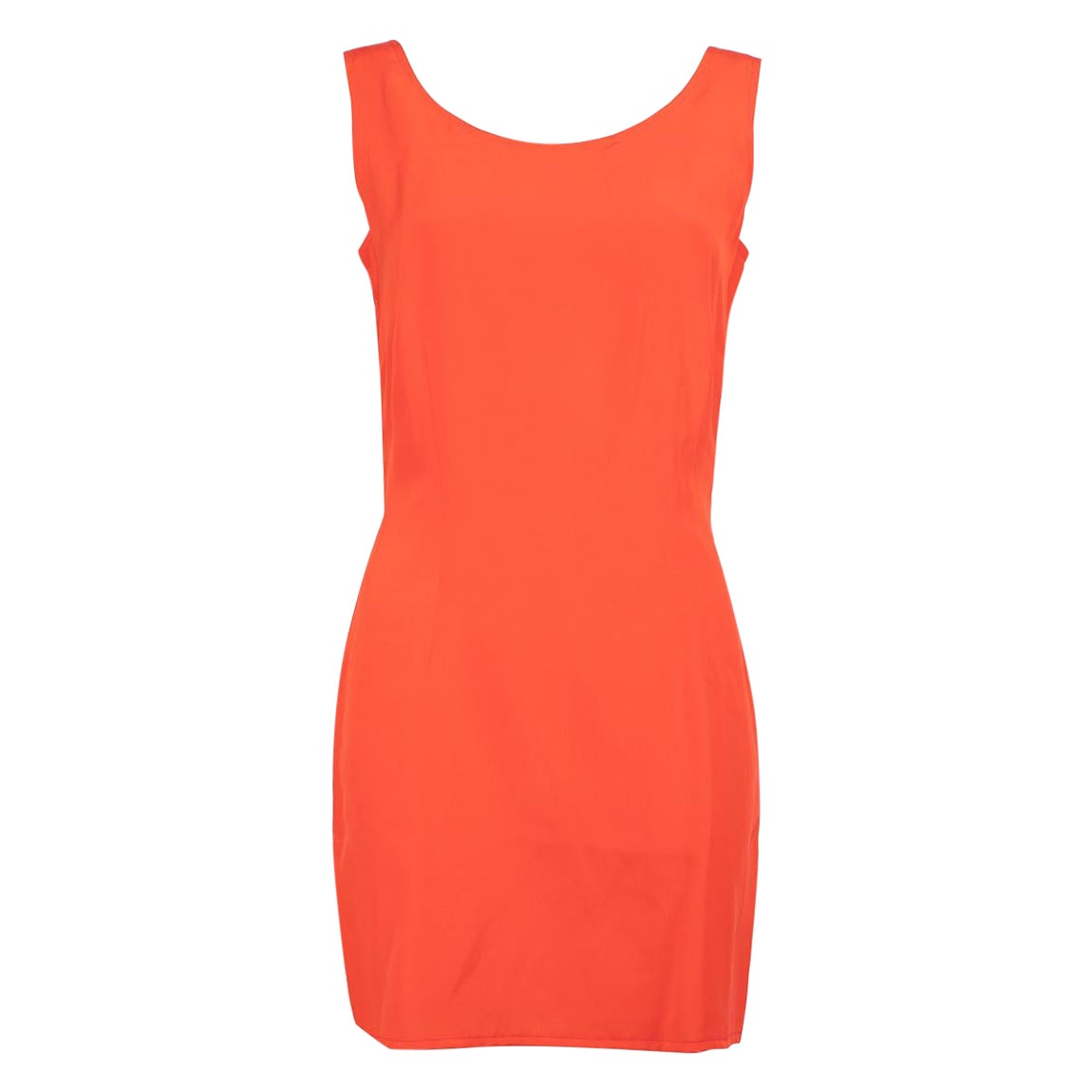 Valentino Garavani - Mini robe sans manches en soie orange, taille M en vente