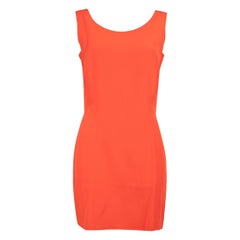 Valentino Garavani Orange Silk Sleeveless Mini Dress Size M