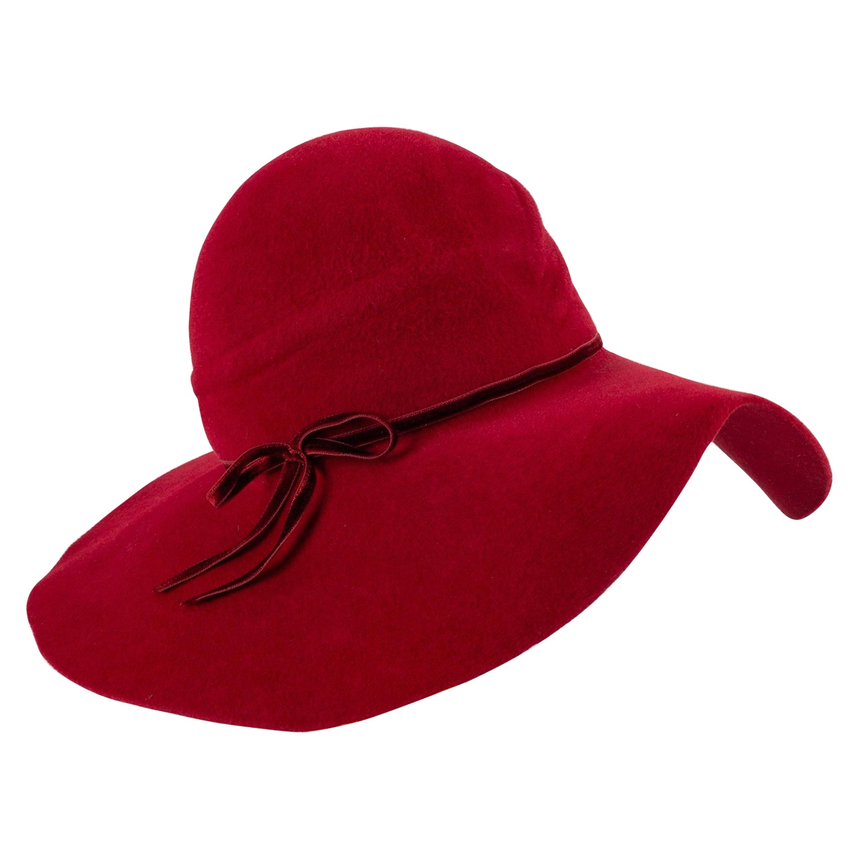 Marie Mercié Red Felt Hat For Sale