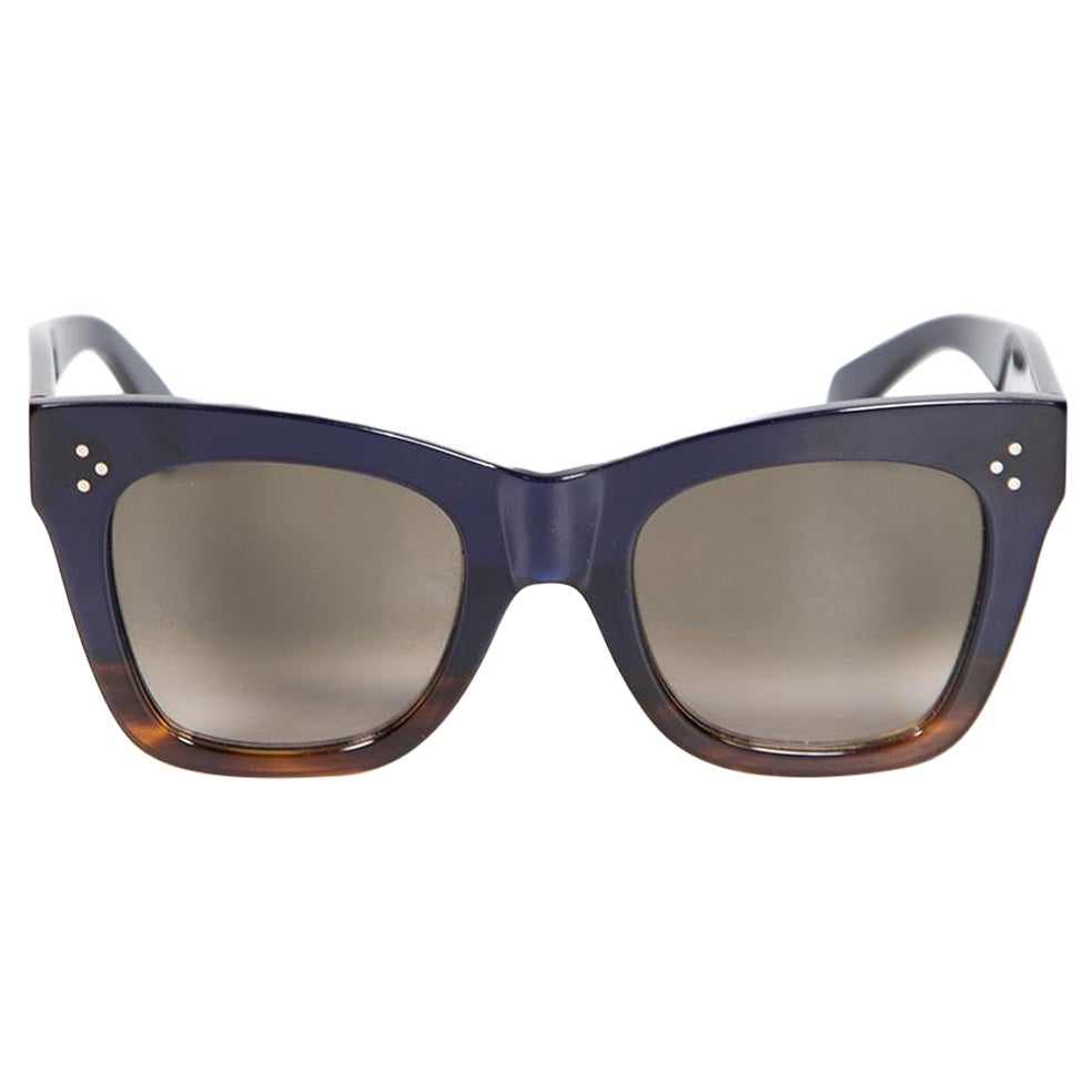 Céline Blue Marta Oversized Cat Eye Sunglasses For Sale