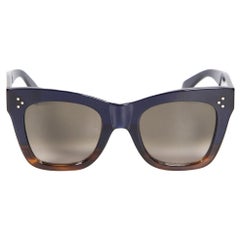 Retro Céline Blue Marta Oversized Cat Eye Sunglasses