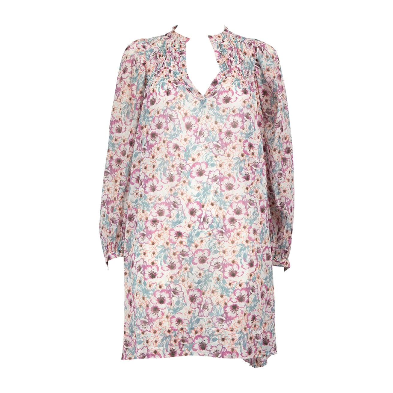 Isabel Marant Floral Print Puff Sleeves Dress Size S For Sale