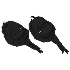 Moschino Long Black Canvas Glove Bag