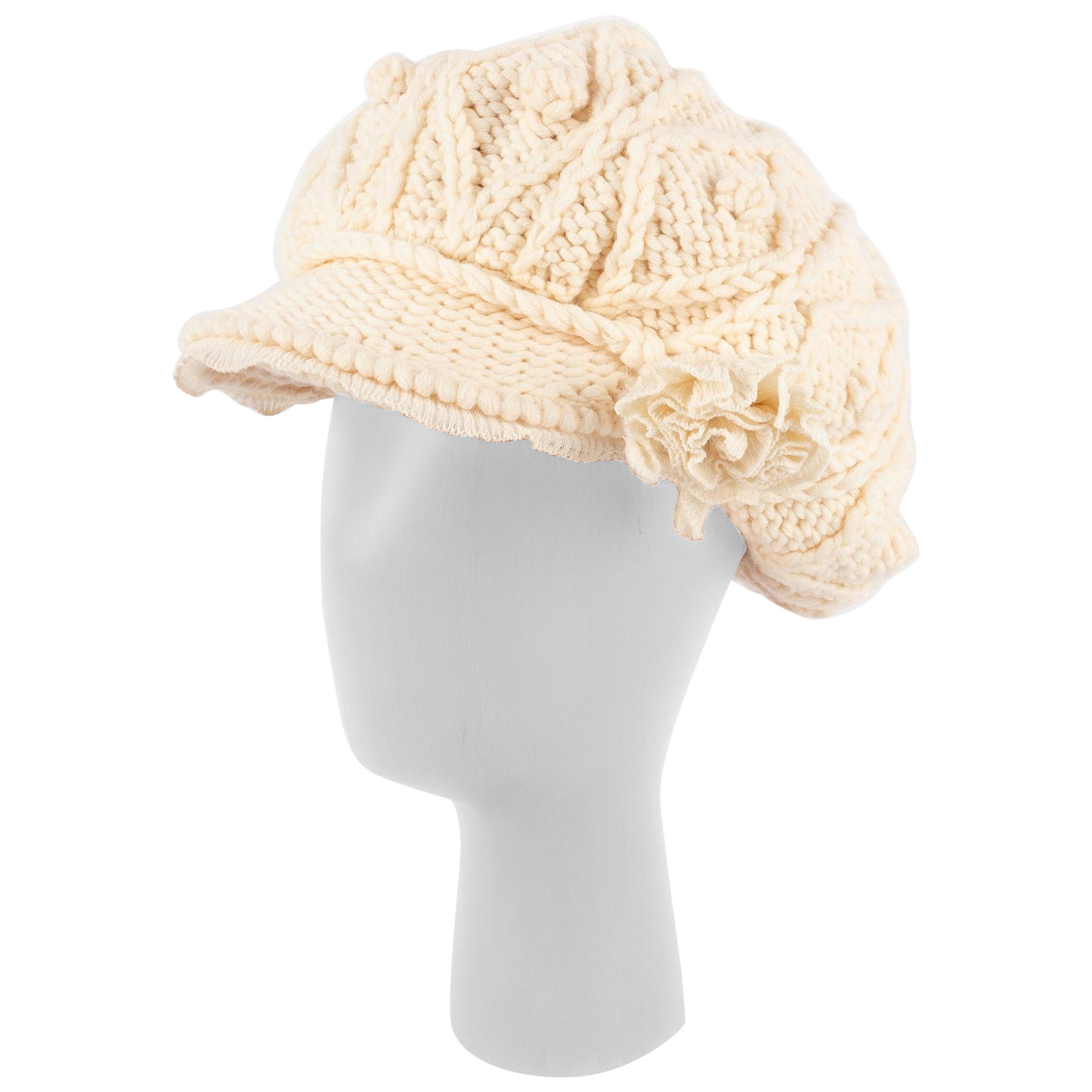 Ermanno Scervino Cotton and Wool Hat / Cap For Sale