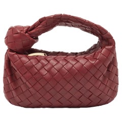 Used Bottega Veneta Dark Red Intrecciato Leather Mini Jodie Hobo