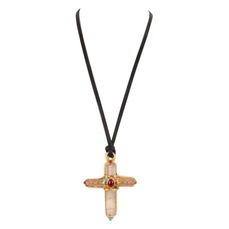 Chanel, Collier-Kreuz-Halskette, 1993 im Angebot