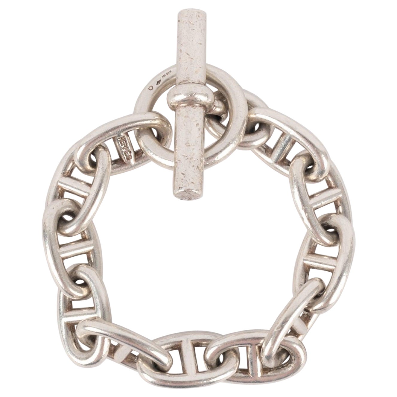 Bracelet en chaîne avec ancre en argent Hermès en vente