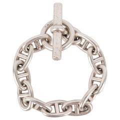 Hermès Silver Anchor Chain Bracelet