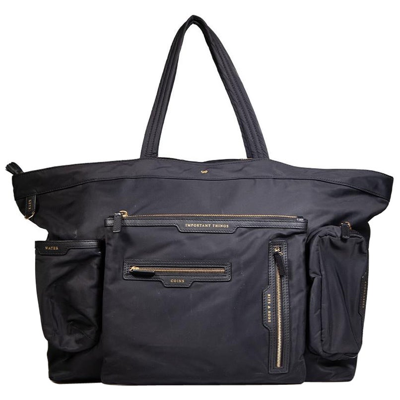 Anya Hindmarch Black Large Multi-Pocket Tote Bag For Sale