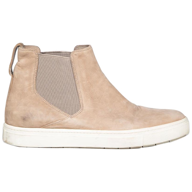 Vince Beige Suede Ankle Chelsea Boots Size IT 37.5 For Sale