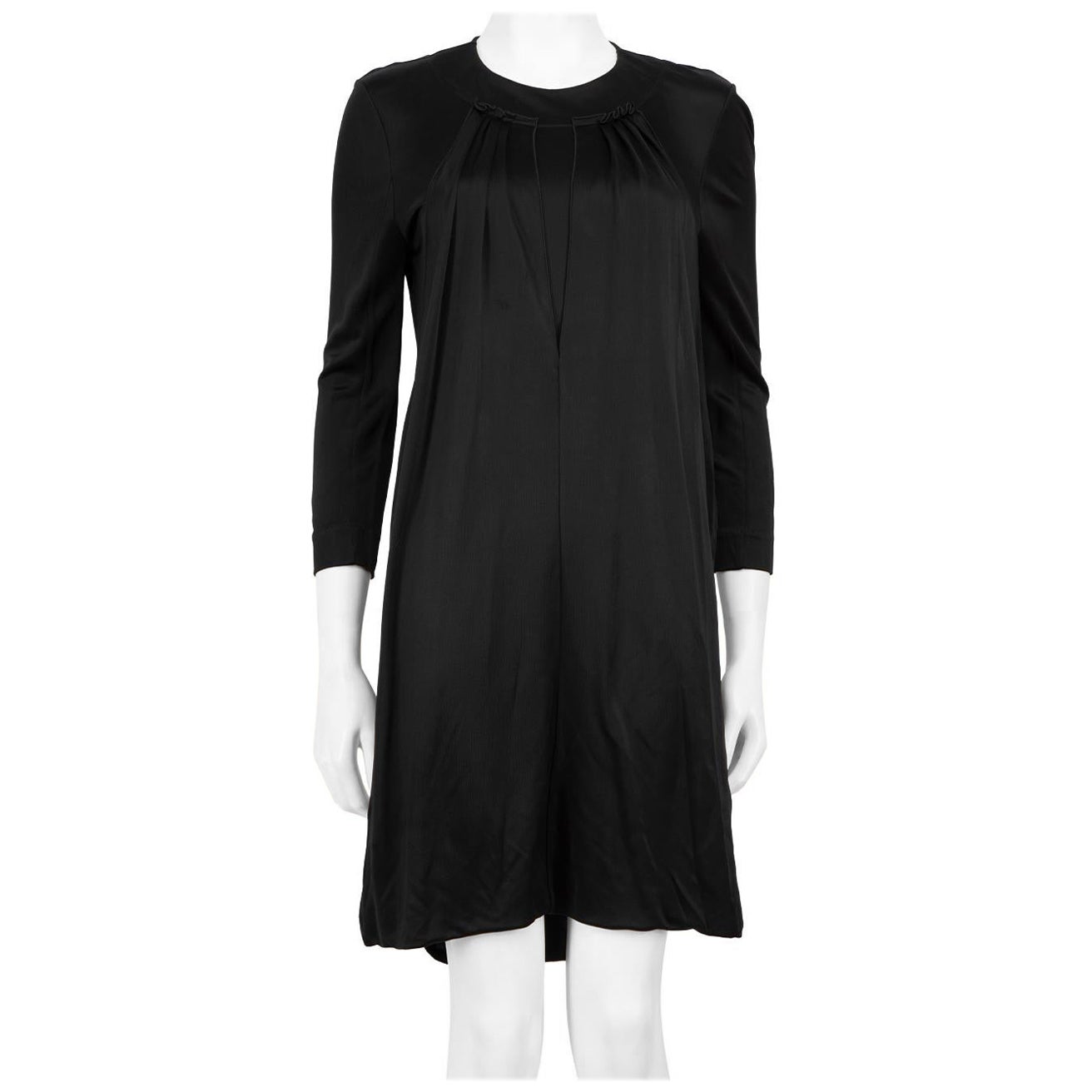 Miu Miu Black Drape Detail Mini Dress Size M For Sale
