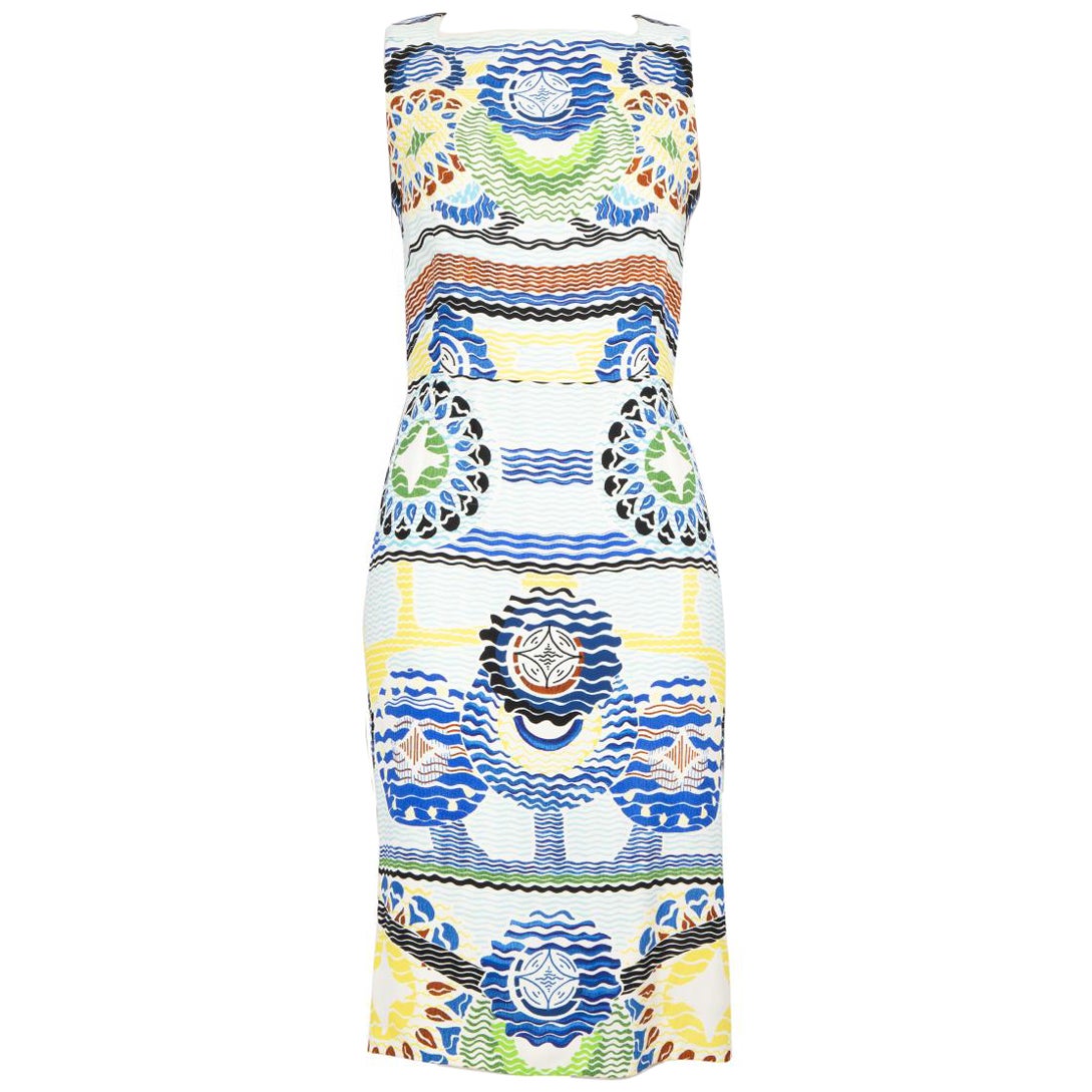 Peter Pilotto Abstract Print Midi Sleeveless Dress Size M For Sale