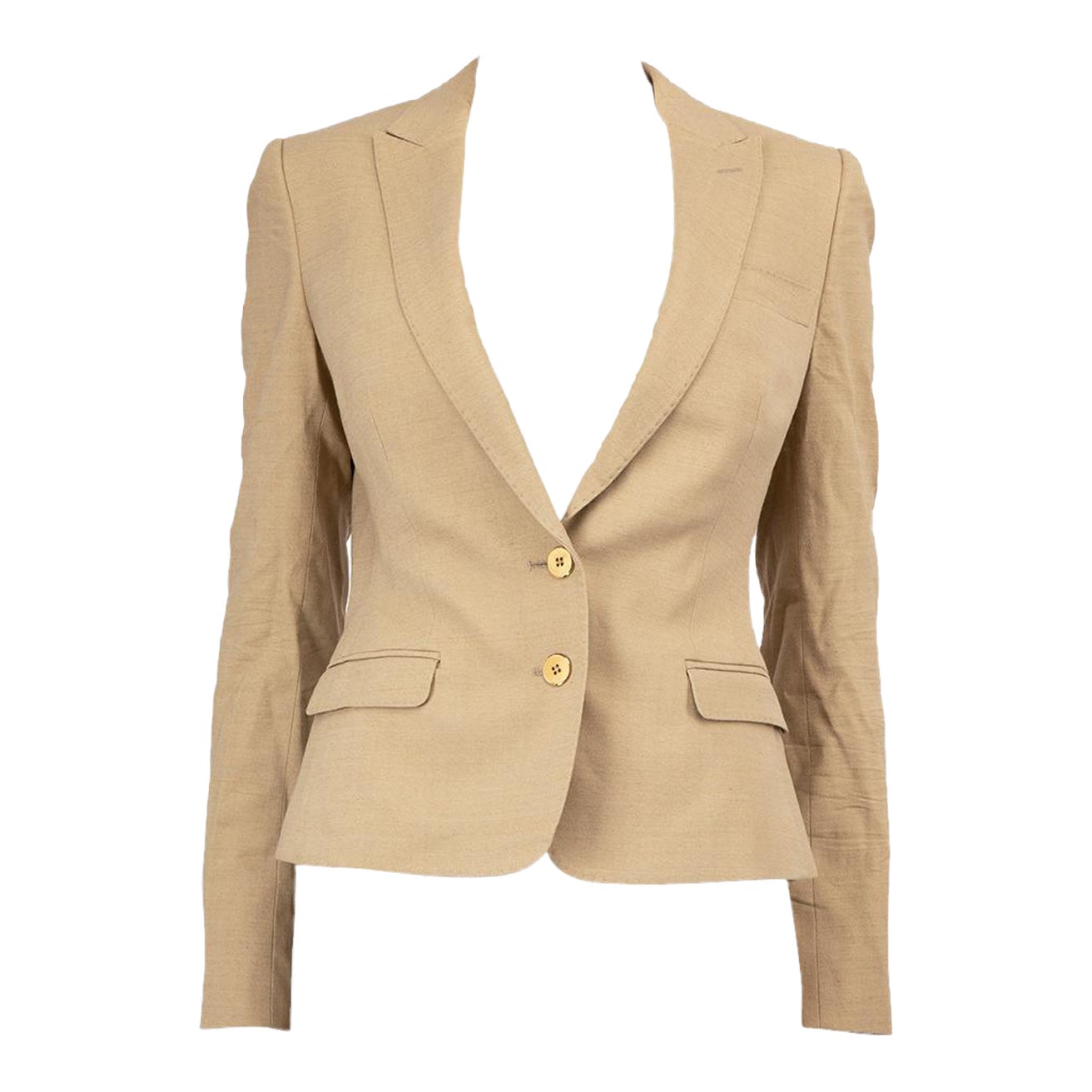 Dolce & Gabbana Beige Single Breasted Tailored Blazer Jacket Size S For Sale