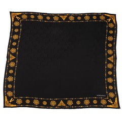 Versace Schwarzer Medusa-Schal aus Seide