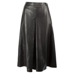 Maison Margiela Black Faux Leather Long Shorts Size M