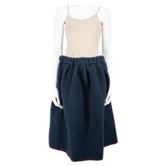 Comme Des Garcons Comme Des Garcons Girl Navy Felted Midi Full Skirt Size M
