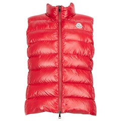 Used Moncler Red Ghany Puffer Sleeveless Gilet Size M