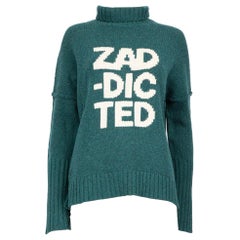 Zadig & Voltaire Pull à col roulé en laine verte avec logo Taille S