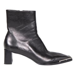 Alexander Wang Black Leather Mascha Ankle Boots Size IT 38