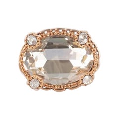 Dior Golden Ring with Rhinestones