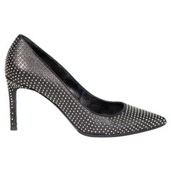 Saint Laurent Black Leather Studded Pumps Size IT 36