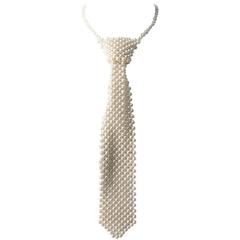Vintage 50s Peal Necktie Necklace