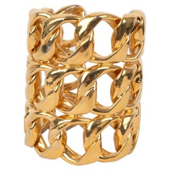 Chanel Brazalete de cadena de metal dorado, 2003