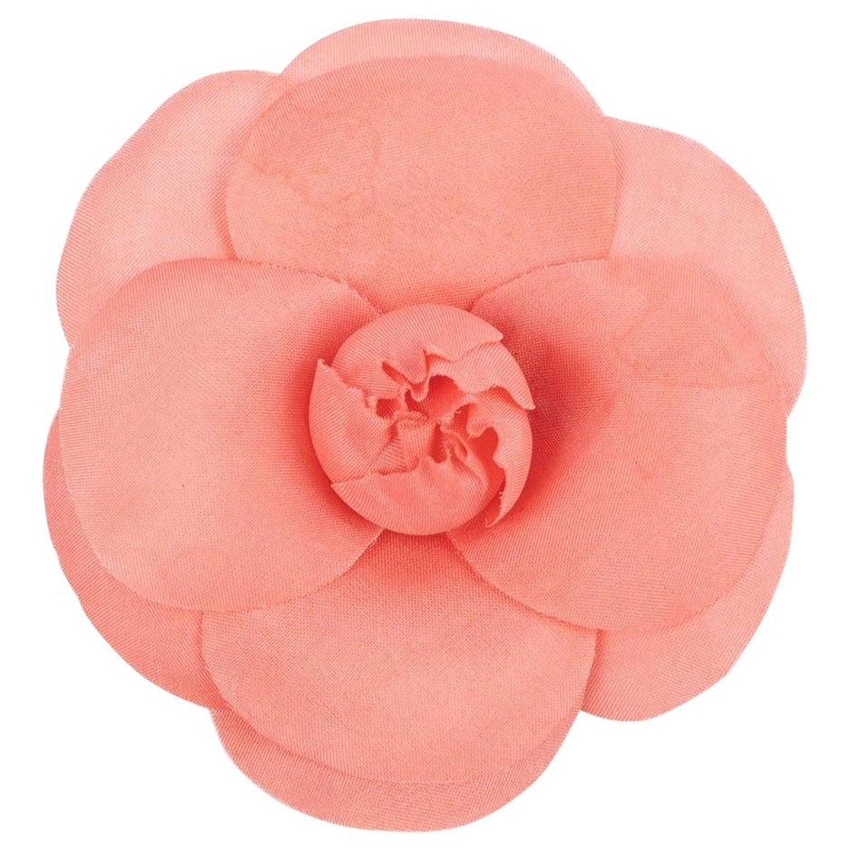 Chanel Pink Camellia Brooch  For Sale