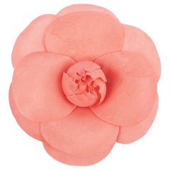 Retro Chanel Pink Camellia Brooch 