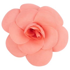 Retro Chanel Pink Camellia Brooch 
