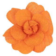 Retro Chanel Orange Camellia Brooch